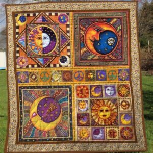 Hippie Moon And Sun Quilt Blanket  Quilt